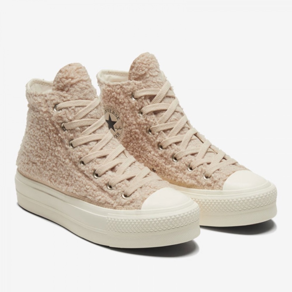 Cozy Club Sherpa Platform High Top Converse
